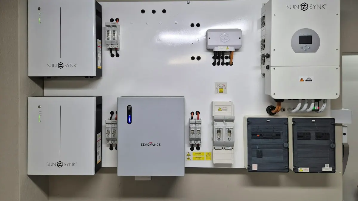 Wall-mounted home inverter and battery storage installation